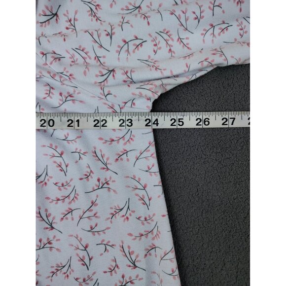 Eileen West Nightgown White Blue Floral Full Length Sz (M) Cotton Cottagecore - Picture 3 of 5